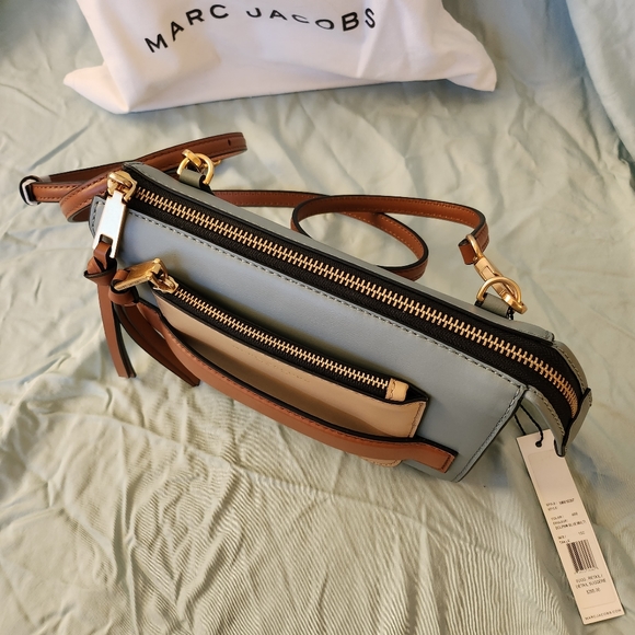 [Brand New] Rare Marc Jacobs  Leather crossbody Dolphin Blue - Picture 7 of 11